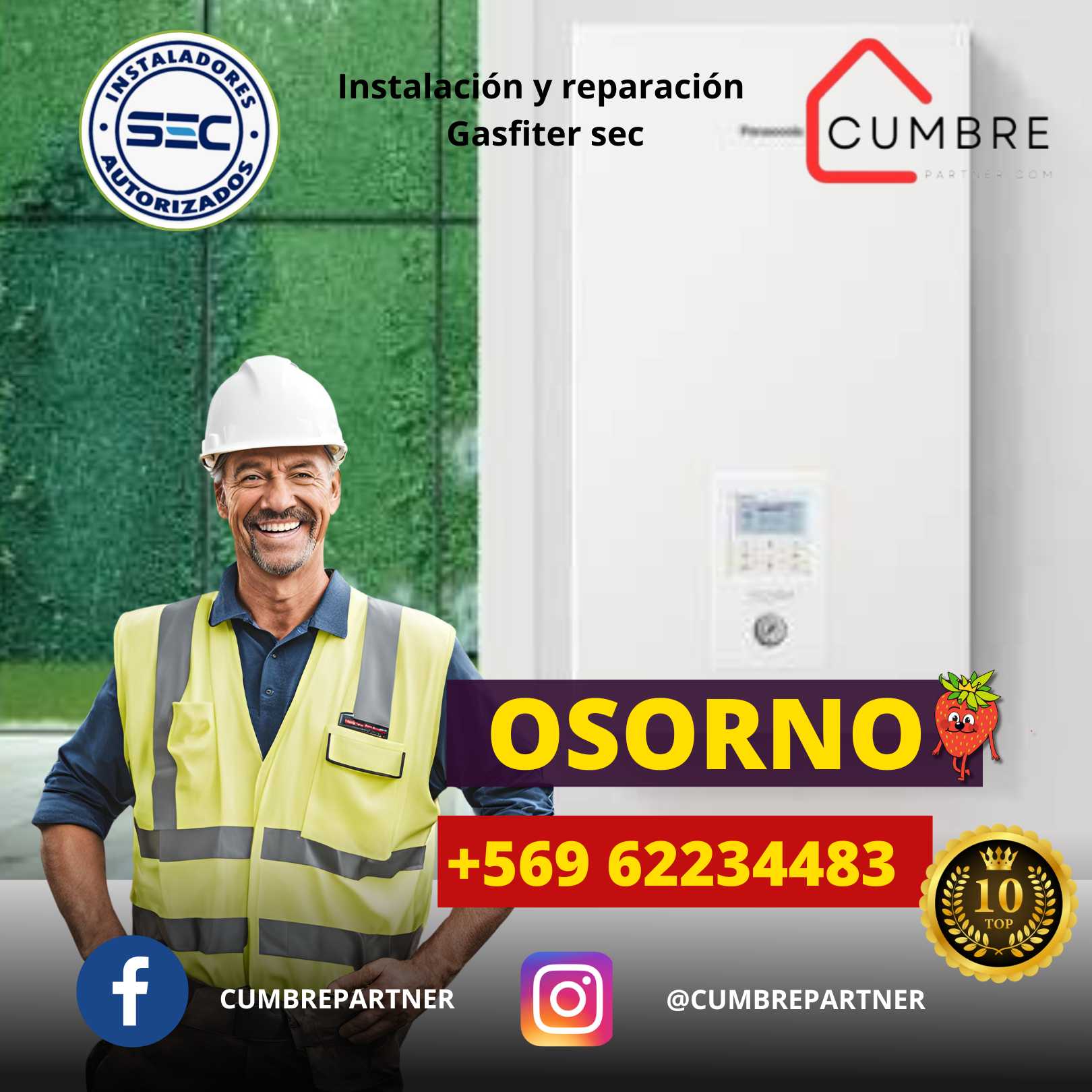 En CumbrePartner en Osorno, tu gasfitería de confianza: gasfiteros certificados y autorizados para servicios a domicilio, instalación de calefonts y todas tus necesidades en gasfitería.