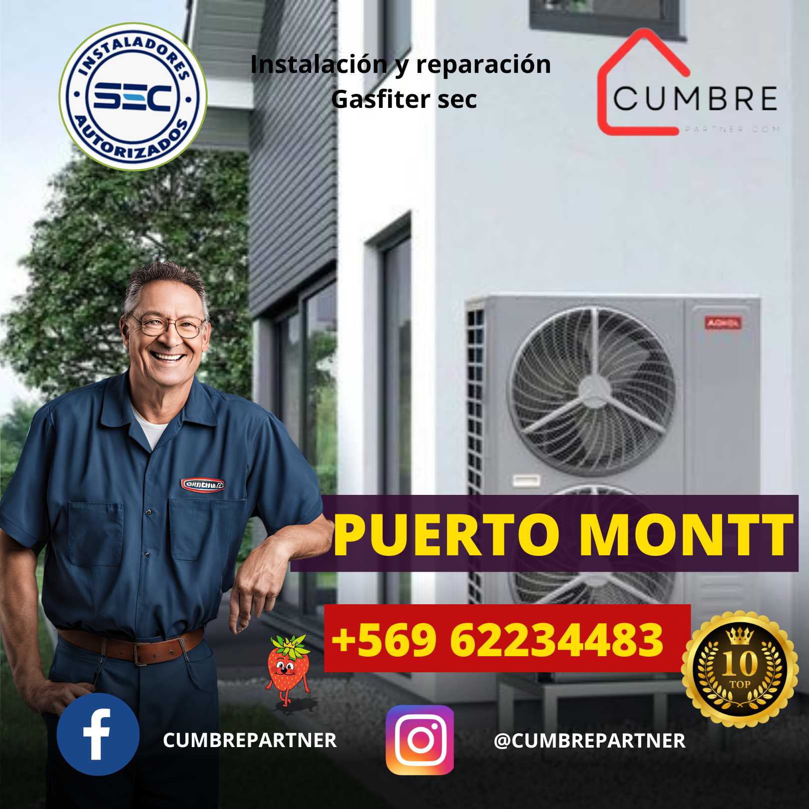 En CumbrePartner en Puerto Montt, tu gasfitería de confianza: gasfiteros certificados y autorizados para servicios a domicilio, instalación de calefonts y soluciones integrales en gasfitería.